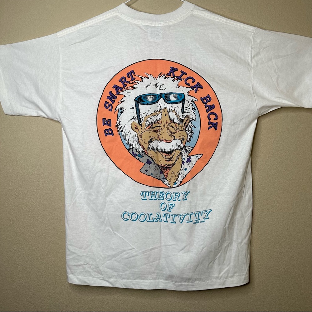 Vintage Señor López Tee Einstein Short Sleeve Single Stitch White Deadstock NWOT